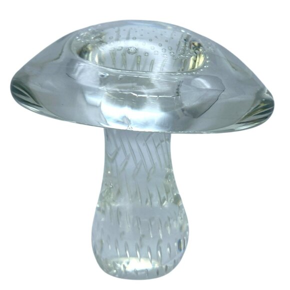 Viking Glass Other - Viking Glass Mushroom Paperweight Mid Century Heavy Controlled Bubbles 4.5"x4.5"